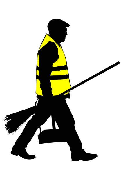 Janitor Signal Vest White Background — Stock Vector