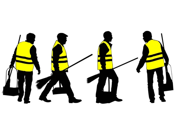 Janitor Signal Vest White Background — Stock Vector