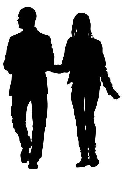 Couple Young Guy Girl White Background — Stock Vector
