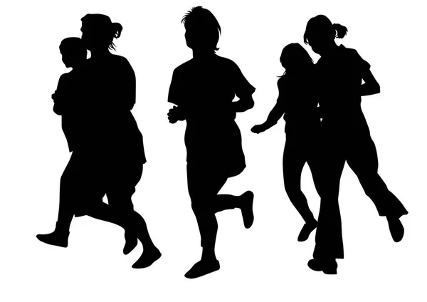 Mujer Deportistas Carrera Sobre Fondo Blanco — Vector de stock