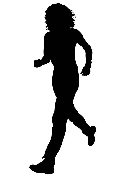 Kvinnliga Idrottare Löpning Ras Vit Bakgrund — Stock vektor