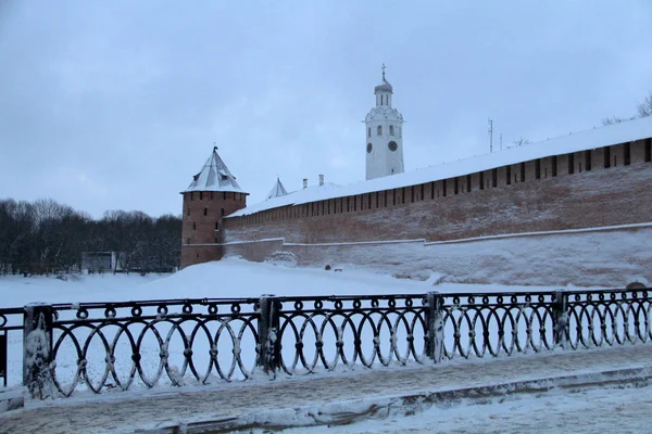 Antigua Arquitectura Rusa Nieve Invierno —  Fotos de Stock