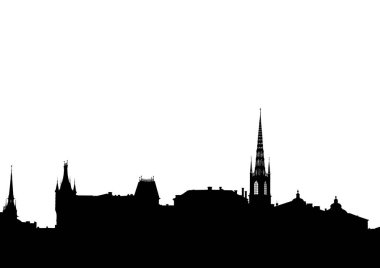 Beyaz arka plan üzerinde iyi Stockholm binalar