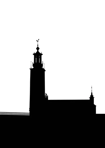 Stockholm Gamla Arkitekturen Vit Bakgrund — Stock vektor