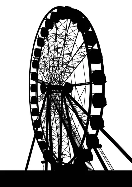 Grande Roue Ferris Sur Fond Blanc — Image vectorielle
