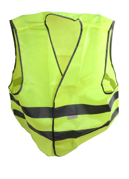 Construction Casque Dur Gilet Jaune Sur Fond Blanc — Photo