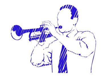 Müzik adam beyaz pirinç grup beyaz arka plan üzerinde