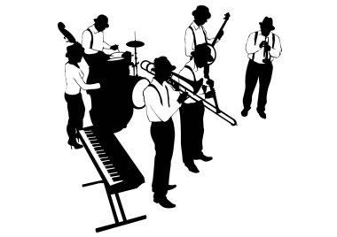 Müzik adam beyaz pirinç grup beyaz arka plan üzerinde