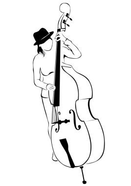 Beyaz arka planda müzik adam whit Caz Orkestrası