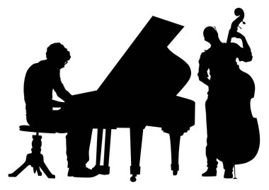 Beyaz arka planda müzik adam whit Caz Orkestrası