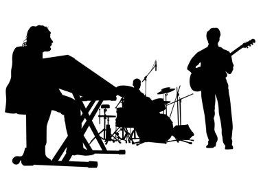 Beyaz arka planda müzik adam whit Caz Orkestrası
