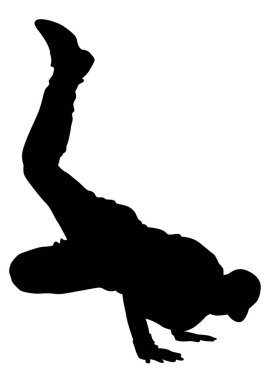 Beyaz zemin üzerine sahnede dans hip-hop sanatçıları