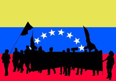 Venezuela bayrak beyaz zemin üzerine bu kalabalık