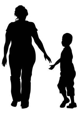 Beyaz arka plan üzerinde küçük çocukla Olgun