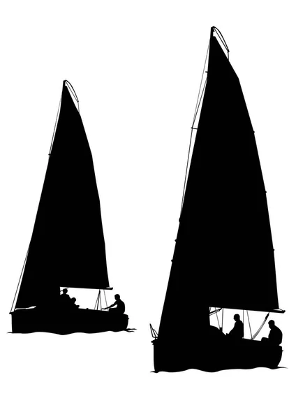 Vintage Sailboat Sea White Background — Stock Vector
