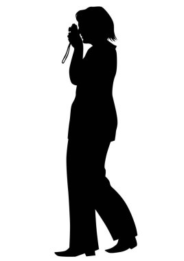 Fotoğraf makinesi beyaz arka plan üzerinde kadınlarla