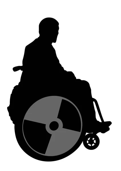 在白色背景的轮椅上的老人 — 图库矢量图片