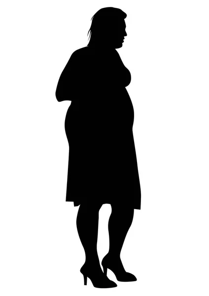 Figure Une Grosse Femme Sur Fond Blanc — Image vectorielle