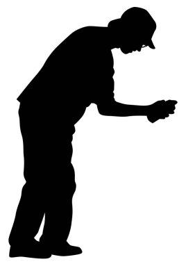 Sokak sanatçı ve beyaz arka plan üzerinde boya ile balon