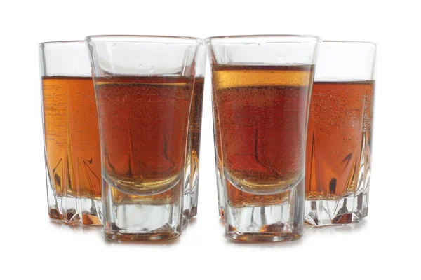 Vintage Glas Bägare För Whisky Vit Bakgrund — Stockfoto