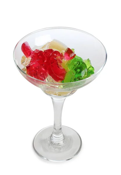 Coctail Bicchiere Con Frutta Cruda Sfondo Bianco — Foto Stock