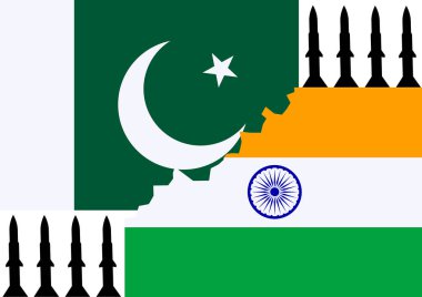 Pakistan ve Hindistan Ulusal bayrak arka plan