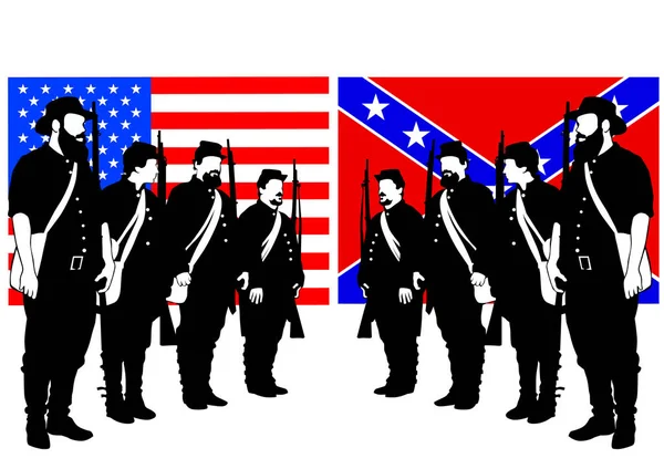 American Soldiers Uniform Civil War Times White Background — Stock Vector