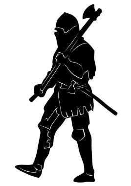 Adam beyaz arka plan üzerinde eski şövalye giysileri