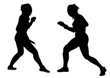 Spor kadınlarda beyaz arka plan üzerinde bıçak ile kavga