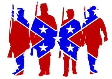 İç savaş kez beyaz arka plan üzerinde üniformalı Amerikan askerleri