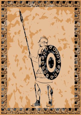 Antik bir Roma savaşçısı çiziminin kroki