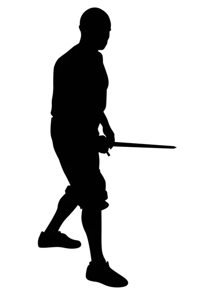 运动员们在白色背景下参加击剑比赛 — 图库矢量图片