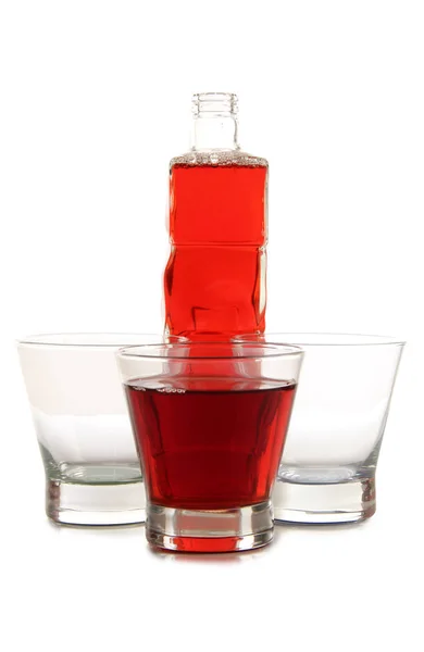 Gläser Mit Bunten Cocktails Auf Weißem Hintergrund — Stockfoto