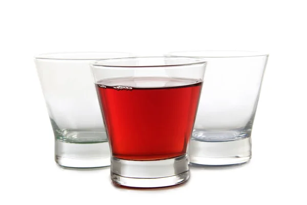 Gläser Mit Bunten Cocktails Auf Weißem Hintergrund — Stockfoto
