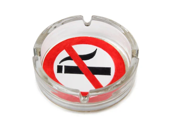 Glass Ashtray Cigarette White Background — Stock Photo, Image