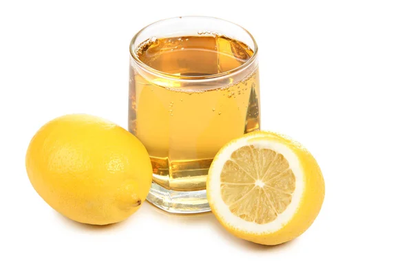 Glass Jars Lemon White Background — Stock Photo, Image