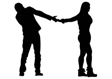 birkaç genç adam ve kız beyaz zemin üzerine