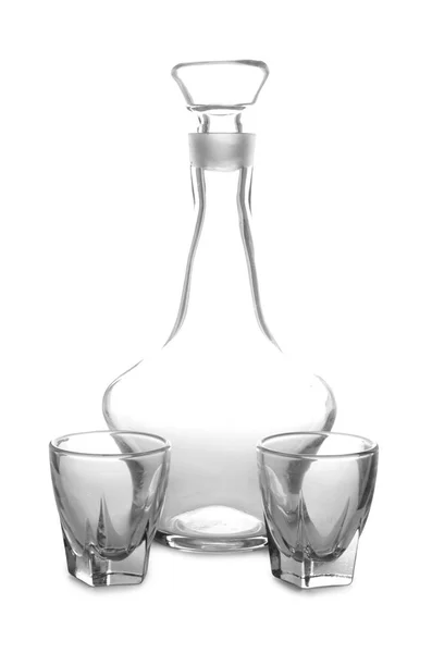 Gobelet Verre Vintage Sur Fond Blanc — Photo