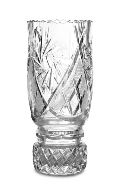 Jarrón Cristal Vintage Sobre Fondo Blanco — Foto de Stock