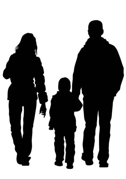 有小孩在白色背景上的家庭 — 图库矢量图片