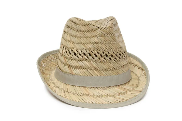 Old Straw Hat White Background — Stock Photo, Image