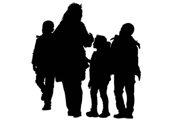 Familien Mit Kleinem Kind Auf Weißem Hintergrund — Stockvektor
