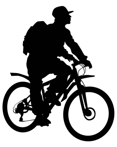 体育人丝毫自行车白色背景上 — 图库矢量图片