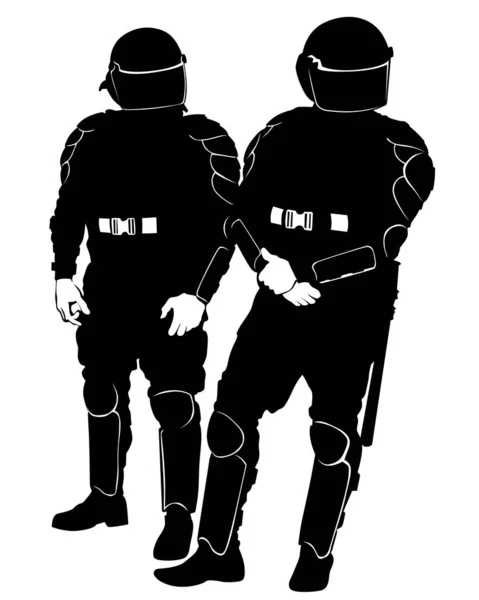 Gente Policía Especial Sobre Fondo Blanco — Vector de stock