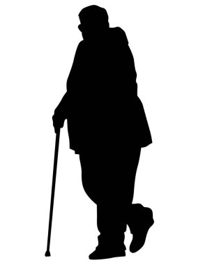 Yaşlı insanlar beyaz arka plan üzerinde yürüme