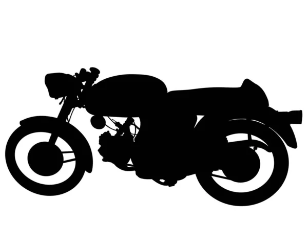 Retro Sport Motorcykel Vit Bakgrund — Stock vektor
