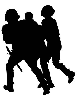 Beyaz arka planda özel polis gücü insanları