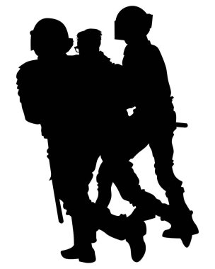 Beyaz arka planda özel polis gücü insanları