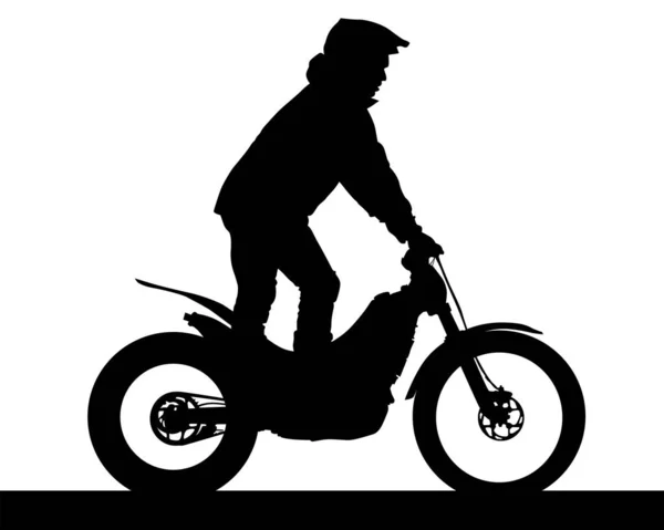 Sport Motorcycle Man White Background — Stock Vector