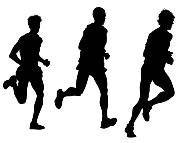人们运动员赛跑白色背景 — 图库矢量图片